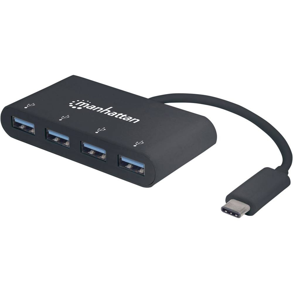 Hub USB 4 ports Manhattan 162746 transfert rapide 5 GBit/s pour étendre vos connexions