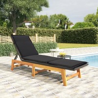 Sonnenliege Mit Kissen Poly Rattan Massivholz Akazie Garten Terrasse