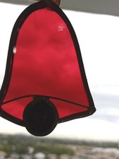 Stained Glass Suncatcher Bell Ornament Christmas Red Green 2.75"