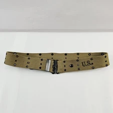 WWII U.S. Army M-1936 Combat OD3 / Khaki Web Gear Pistol Belt 