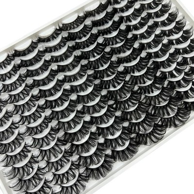25MM Mink Lashes 48 Pairs Pack 25 mm False Eyelashes Long Dramatic 5D Full Vo...