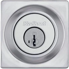 Contemporary deadbolt lock satin chrome front door single cylinder