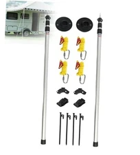 RV Awning Tie Down kit 108" Extended Length Adjustable Awning Support Poles 