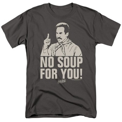 Seinfeld No Soup T-Shirt Kurzarm Unisex Herren Crew Neck Baumwolle Grau