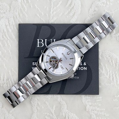 Bulova classic Surveyor 96A274 Silver Tone Dial Men's Automatic Chronograph 42mm