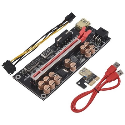 1X(VER018 PRO PCI-E Riser Card USB 3.0 Kabel 018 PLUS PCI Express 1X Bis 162735