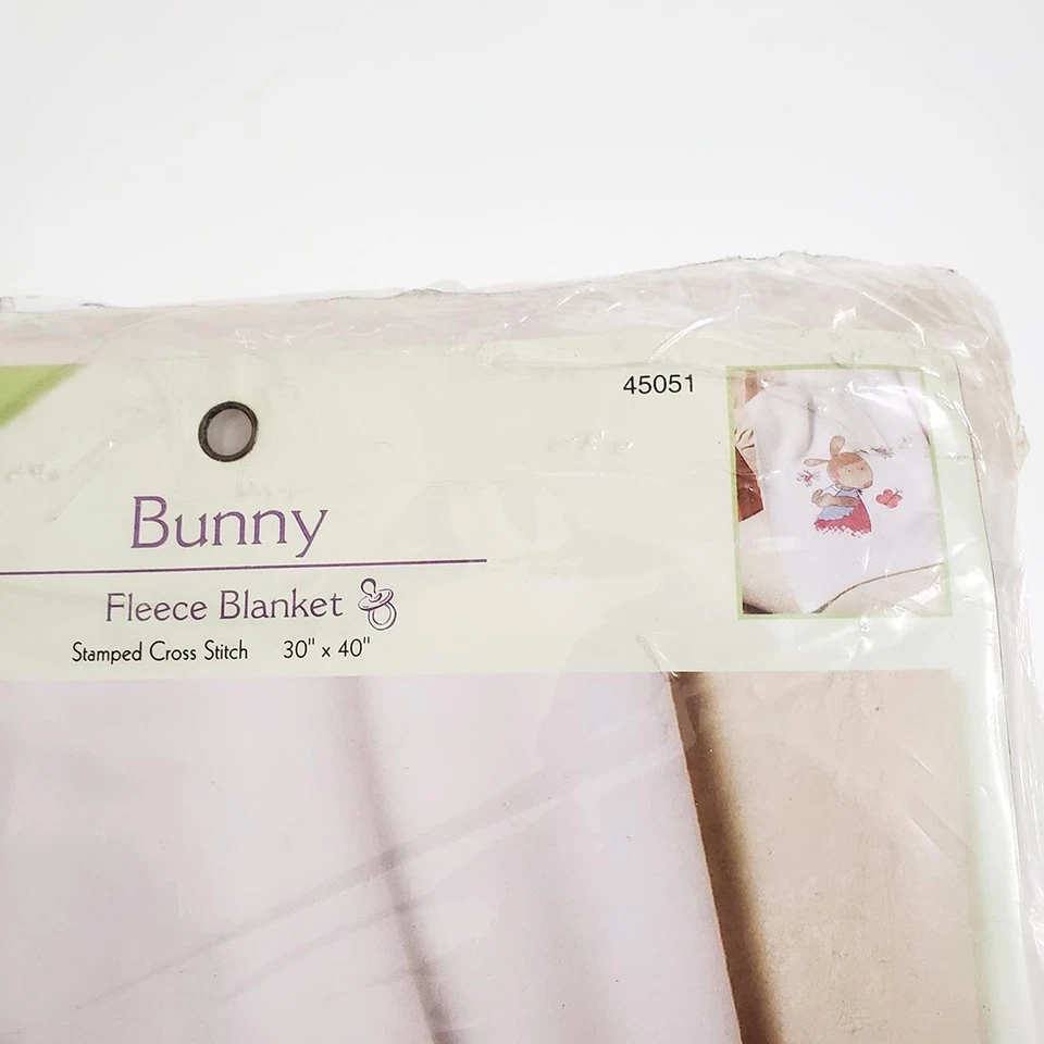 Bucilla Baby Bunny 婴儿抓绒毯加压十字绣套件 45051 30 x 40 — 第 4/4 张图片