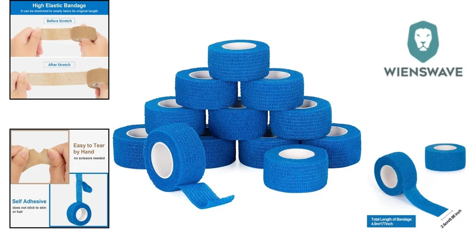 12 Rollen Fingerpflaster Selbsthaftende Bandage 2,5cm x 4,5m SelbstklebenderW... - Bild 2 von 4