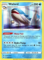 Wailord 032/185 Holo Rare Vivid Voltage Pokemon Card