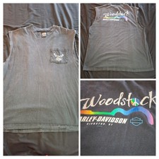 Men's Vintage 90s Harley Davidson Woodstock Sleeveless Shirt - Size XL USA Made