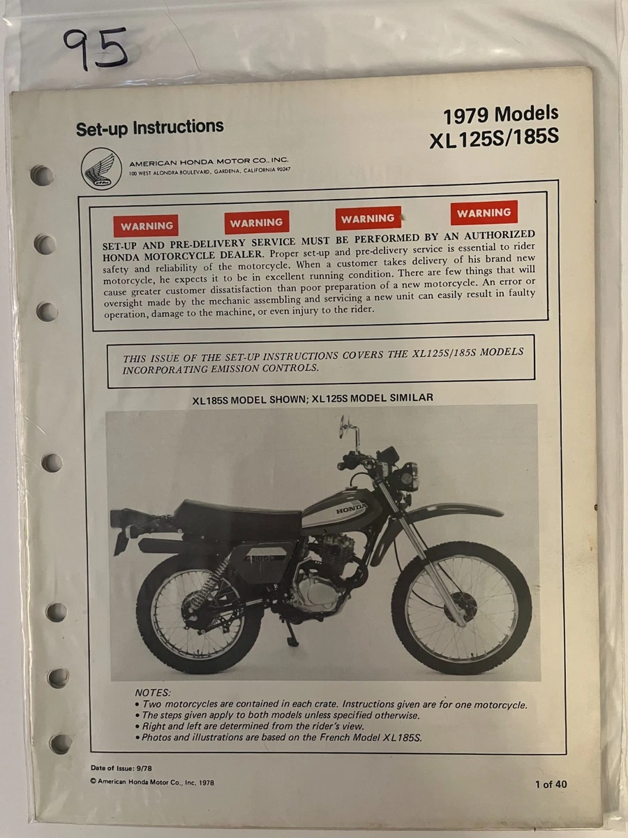 Preços baixos em Reparo de Motocicleta XL125S Manuais e FOLHETOS