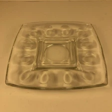 Vtg  Clear Square Deviled Egg Serving Dish