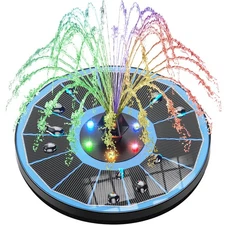 Solar Fountain Pump Upgraded 100% Glass Panel, 3.5W Solar Powered Fountain Bu...