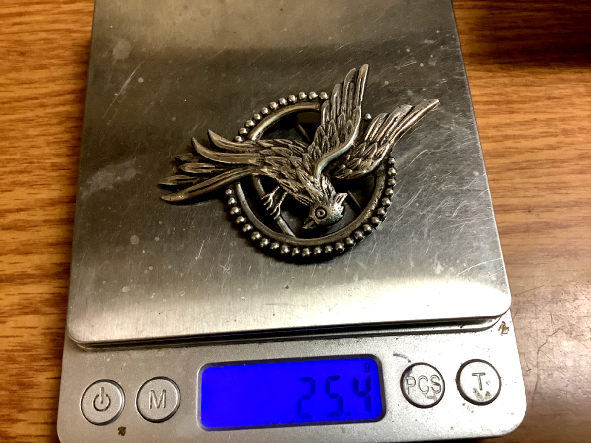 Ave Juarez Mexico Sterling Perched Parrot Bird Brooch Pin 25.3 gr View 5
