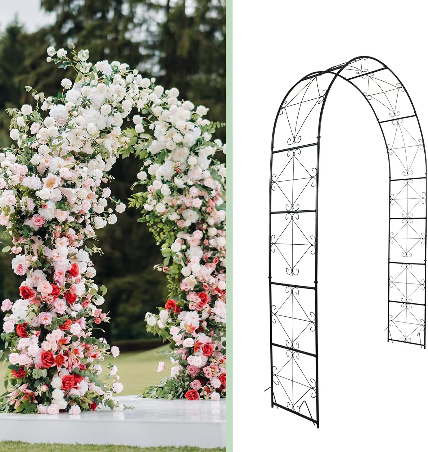 Metal Garden Arch 7.2ft X 4.5ft Garden Arbor for Climbing Plant Outdoor Garden