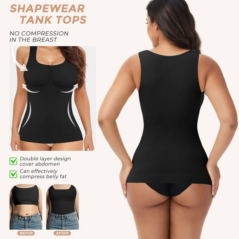 Camisola sin mangas de compresión para mujeres Control de abdomen Entrenador de cintura Modelador corporal Camisola Foto 4 de 4