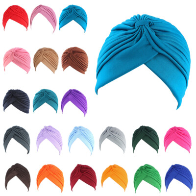 Arab Pleated Women Muslim Head Cover Caps Bonnet Turban Islamic Beanie Indian