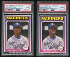 (2) 1991 KEN GRIFFEY JR. SUPERSTAR & ROOKIE REPLI-CARDS HAND CUT PSA 6 & 8