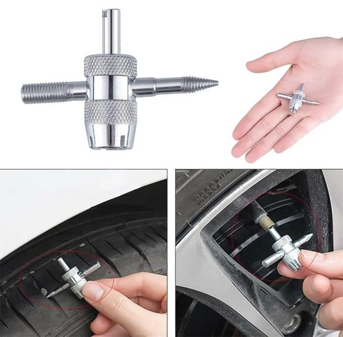 4 in 1 REIFENVENTIL WERKZEUG KERN STIEL ENTFERNEN SAUBERE REPARATUR FAHRRAD AUTO VAN LKW WECHSEL - Bild 2 von 7
