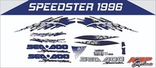 SEADOO SPEEDSTER 1996 GRAPHICS /DECAL / Sticker KIT BLACK, BLUE , GREY CUSTOM