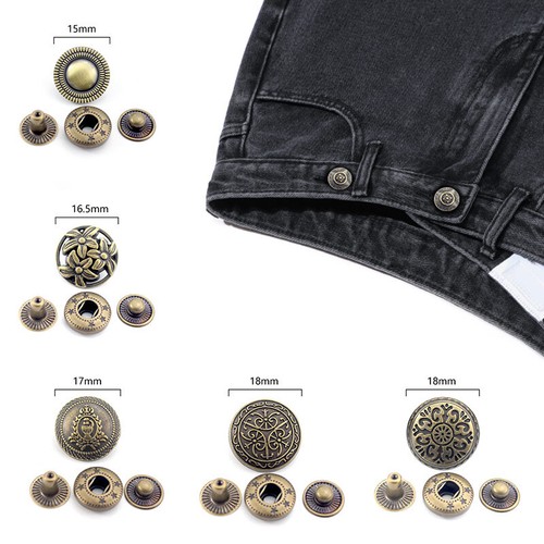 10Sets Metal Press Stud Button Snap Fastener Sewing Craft Accessories DIY Buckle - Picture 6 of 37