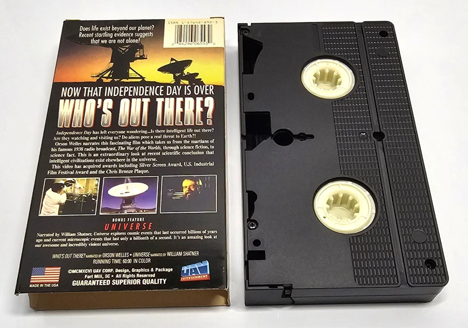 Who's Out There VHS 1991 Bonus Feature Universe A Space Odyssey Willaim Shatner Foto 3 de 4