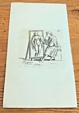 original 1750 small woodcut by hans holbeine " beauty "