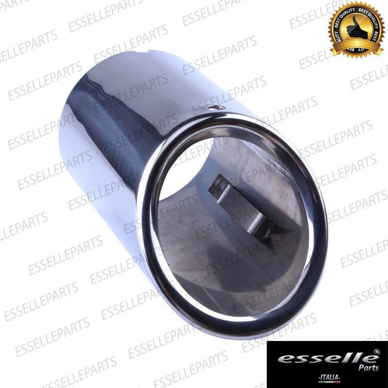 TERMINALE SCARICO CROMATO LUCIDO ACCAIO INOX PER LANCIA YPSILON MK3 TONDO - Immagine 4 di 4