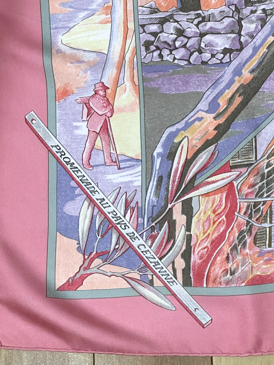 Rare HERMES PROMENADE AU PAYS DE CEZANNE 2006 Carre 90 Silk Scarf