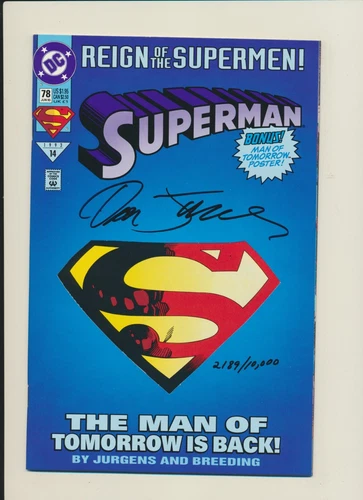 superman 78 dan jurgens autograph dc 1993 #2189 Dynamic forces Hi res Scans