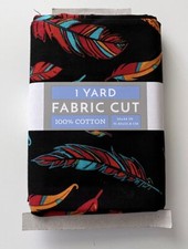 Animal Fabric Blue Red Orange Feather Black David Textiles PRECUT YARD