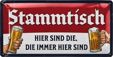 STAMMTISCH Schild Blechschild retro Geschenk Bierliebhaber Metallschild 17x34 cm