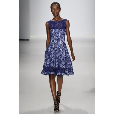 Womens Size XS Tadashi Shoji Blue Corded Lace Spacer Mesh Fit and Flare Dress | eBay Womens Size XS Tadashi Shoji Blue Corded Lace Spacer Mesh Fit and Flare Dress | eBay