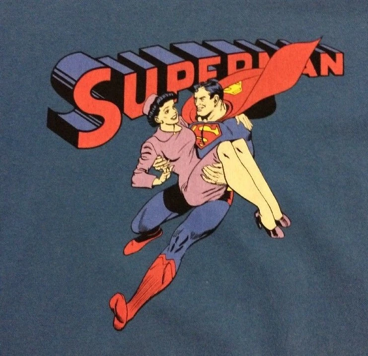 Old School DC Comics Superman T shirt by Zara Blue Size Medium