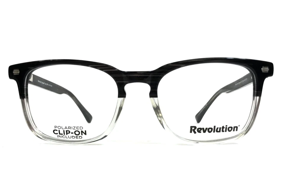 Revolution Eyeglasses Frames Lido GRY Gray Faded w/ Polarized Clip-On 51-19-140 - Image 2 of 4