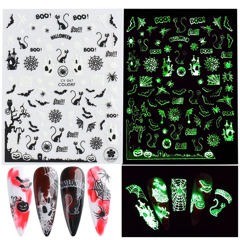 Stickers Halloween 3D Pour Ongles - Décalcomanies Nail Art, Motif CY11