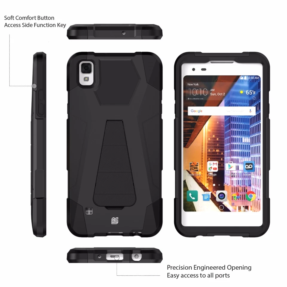 Funda resistente a prueba de golpes con cubierta de soporte para LG Tribute HD X Style LS676 L56VL L53BL Foto 2 de 4