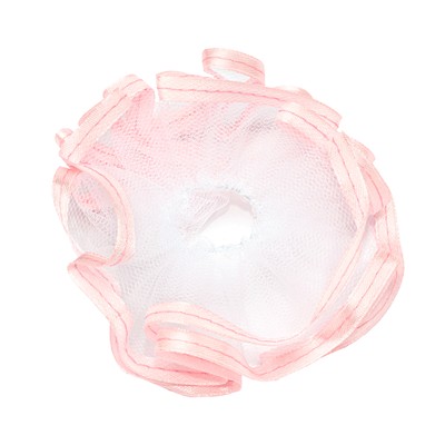 Baptism communion candle cuff tulle drip shield 12x9cm pink satin ribbon