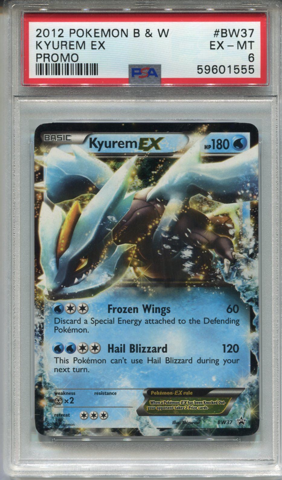 Pokemon Black & White Black Star Promo BW37 Kyurem EX PSA 6