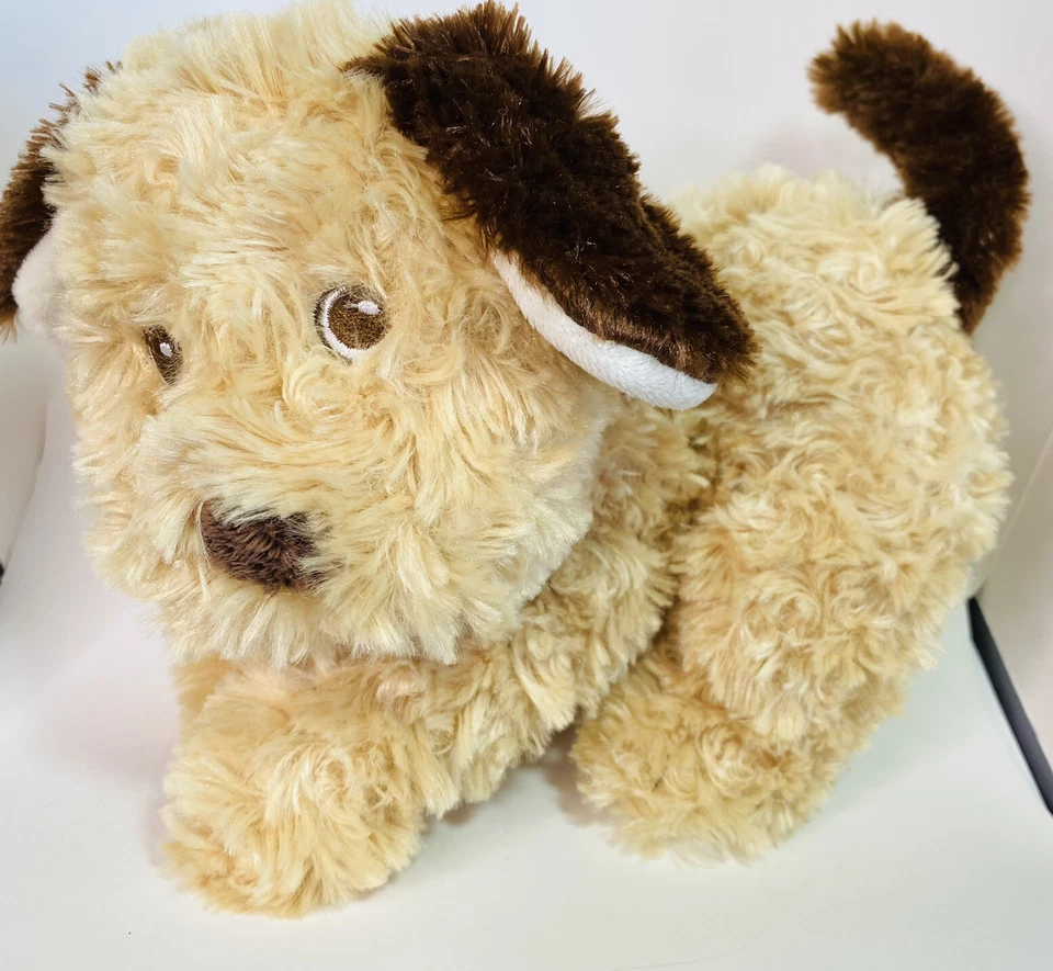GeranimalsPuppy Dog Plush Tan Brown Stuffed Animal Baby Lovey 2015 Furry 8" - Image 4 of 4