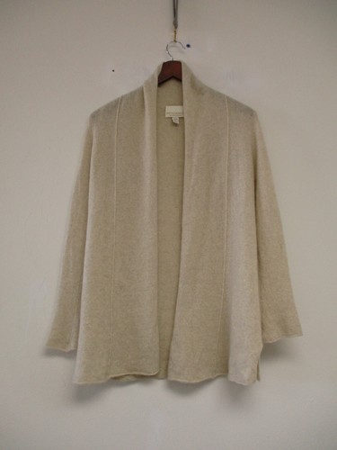 Cynthia Rowley Kaschmir vorne offen langer Pullover Cardigan Damen Medium beige
