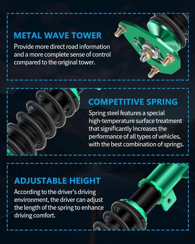 Kit de suspensión Coilovers para Scion TC 2011-2016 AGT20 amortiguadores de altura ajustable Foto 4 de 4