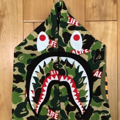 BAPE × ALIFE ABC camo Pullover shark hoodie A Bathing Ape Size M