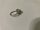 Ladies 18K White Gold Emerald & Diamond Ring w/Ten 1.0 mm single cut diamonds. — photo 2