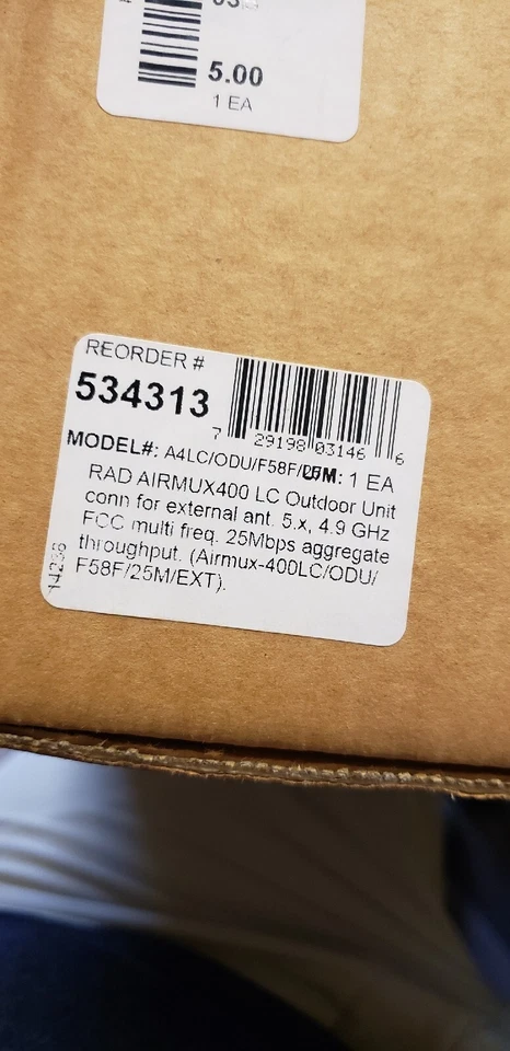 NUEVA RAD Airmux-400 A4LC/ODU/F58F/25M Ext 5.8 4.9 5.3 5.4 (G2-3A) Foto 2 de 4