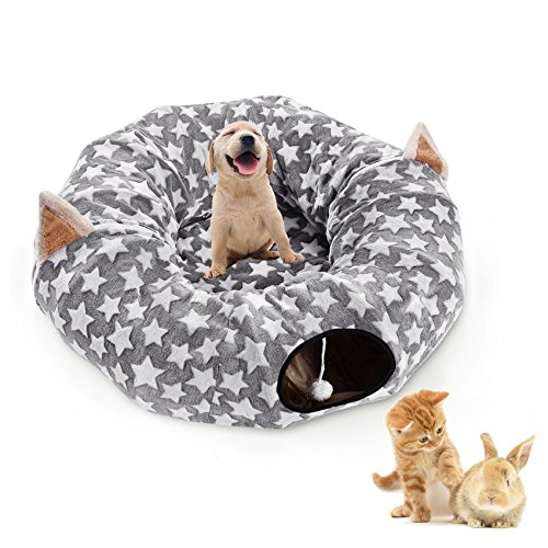 Large Cat Dog Tunnel Bed With Washable Cushionbig Tube Playground Toys