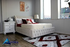 Image of NEW  CHESTERFIELD SLEIGH BED, HAVANNA, WITH ALL COLOURS AND SIZES AVAILABLE.
