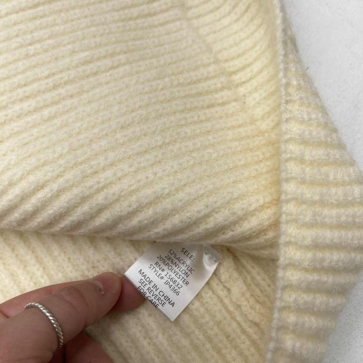 Bibi Ivory Black Colorblock Knit Cardigan Sweater Women's Size