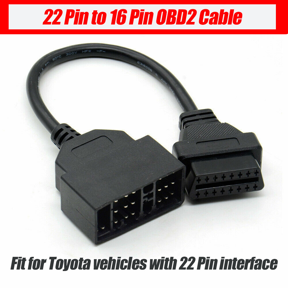OBDII Connector Diagnostic Plug Adapter Cable Tool For Toyota 22Pin to 16Pin