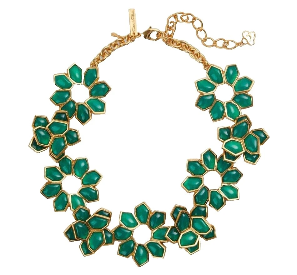 Chapado en Oro Amarillo Esmeralda Cristal Collares y colgantes De moda